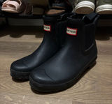 Hunter Black Short Chelsea Rain Boots for Men Photo 0