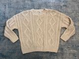 Princess Polly Anaya Beige Oversized Cable Knit Sweater Women's XS / S Photo 0