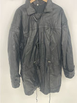 Vintage 90S‎ Black Leather Fields Coat Mens XL toggle Closure, Leather Jacket Photo 0