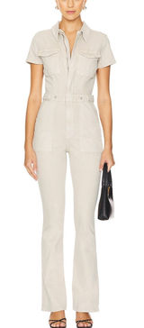 Good American Fit For Success Stretch Cotton Denim Utility Jumpsuit Size Large 3 Photo 0