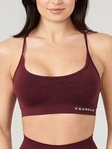 YoungLA Core Seamless Scoop Neck Sports‎ Bra XL Burgundy Silk NWT W329 Photo 0