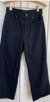 COS Black Jeans Women's 26 Wide Crop‎ 3/4 High Rise Straight Minimal Capsule Photo 0