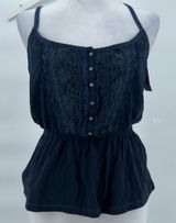 Abercrombie & Fitch Lace Front Cami Tank Navy Blue Size L Photo 0