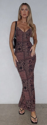 White Fox Boutique Don’t Phone Me Maxi Dress Marrakech Print Photo 0