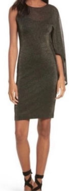 NWT Ted Baker London Monyca Glitter One Shoulder Knee Length Dress XXS Cocktail Photo 0