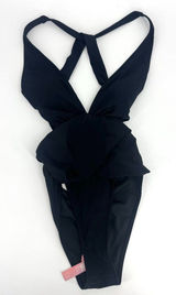 Cupshe One Piece with Cutouts and Crossback Details Black Size Medium NWT Photo 0