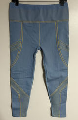 Fabletics Seamless High-Waisted Compressive Crop Leggings Size XL Blue & Yellow Photo 0