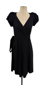 Diane Von Furstenberg Peyton Wrap Dress Puff Sleeve Knee Length Black 4 Photo 0
