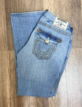 Vintage True Religion Low Rise Straight Leg Denim Jeans Womens Size 27 Photo 0