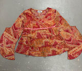Philly California 90s Y2K Vintage Fairy Core Tiered Red Orange Womens Medium Photo 0
