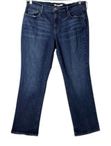 Levi's 505 Straight‎ Jeans Women 12 Dark Wash Blue Stretch Denim Mid Rise Retro Photo 0