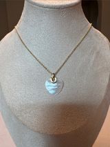 LOFT Gold-Tone Chain Necklace with White Mother-of-Pearl Heart Pendant Photo 0