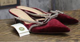 A New Day Womens Gwen Rhinestone Bow Heels Velvet 94656744 Burgundy Red 11M Photo 0