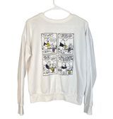 Disney White Newspaper Clipping Winnie the Pooh & Piglet Sweatshirt Women Sz S Photo 0
