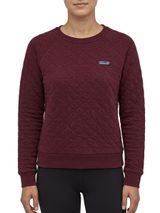 Patagonia Organic Cotton Quilt Crew Women M Chicory Red Quilted Sweatshirt Photo 0