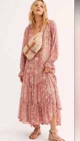 NWT Feeling Groovy Maxi Dress in red & cream Photo 0