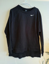 Nike Dri-FIT Women Black Crewneck Sweatshirt High-Low Hem RN56323 Small Photo 0