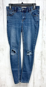 Free People Distressed Skinny Jeans Womens Size 26 Blue Ripped Knee Stretch Photo 0
