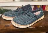 Hey Dude Women's Green Plaid Woven Slip-On Loafers Photo 0