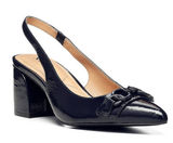 NYDJ Sanya Point Toe Slingback Heels Navy Patent Leather Size 9 Photo 0
