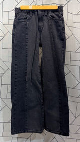 Old Navy‎ Girls 12 High Rise Baggy Wide Leg Paneled Jeans Washed Black Denim Photo 0