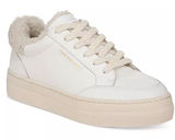 SAM EDELMAN Wess Sneaker Women 10 White Leather Faux Shearling‎ Platform Low Top Photo 0