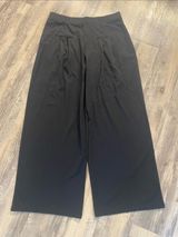 NWT OGL Drapey Bamboo Ponte Mid Rise Wide Leg w Pockets Black LARGE (10-12) Photo 0