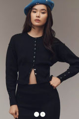 Anthropologie Pilcro Crew-Neck Fitted-Waist Cardigan Sweater Photo 0