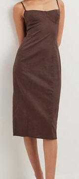 Brown Spaghetti Strap Dress Photo 0