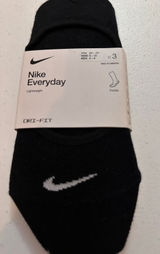 Nike Everyday Lightweight Footie Dri-FIT Socks 3 Pair Pack Black SX4863-900 M Photo 0