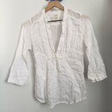Abercrombie & Fitch Y2K Large Sheer Peasant Babydoll Top Boho Dainty Deep V Neck Photo 0
