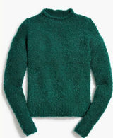 J.Crew‎ Boucle Mockneck Sweater Autumn Pine Green Wool Alpaca Blend BL773 XS Photo 0