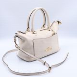 Coach Emma Satchel Women Small Cream Pebbled Leather Handbag F31466 Gold Photo 0