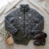 The North Face Womens Jester Quilted Jacket Grey Full Zip Puffer Small Heather Photo 0