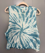 Free People Movement Love Blue Tie Dye Cropped Boho Muscle Tank Top S Photo 0