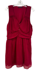 Abercrombie & Fitch V-Neck Fit & Flare Sleeveless Dress Women's XL‎ Wine Dainty Photo 0