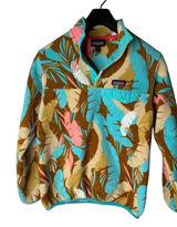 Patagonia Synchilla Brown Feather Dance Snap-T Pullover Women’s size XS Photo 0