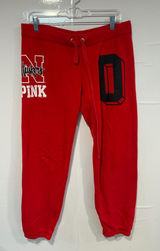 PINK Vintage Y2K Red Graphic Drawstring Sweatpants Nebraska Huskers Photo 0
