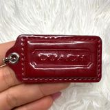 2" COACH Patent Leather Fob Bag Charm Hang tag Hangtag Photo 0