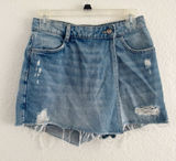 Zara Blue Distressed Denim Skort Photo 0