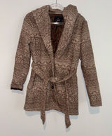 Jack by BB Dakota Southwestern Aztec wool print belted jacket tan brown small Photo 0