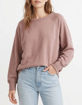 Aerie Sweatshirt Womens Large Brown Cotton Ribbed High Low Hem Raglan Sleeve Photo 0