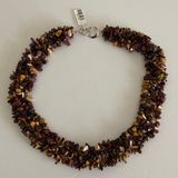 Agate Jasper collar necklace Multicolor natural stone nugget beaded cluster EUC Photo 0