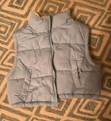 Light blue cropped puffer vest Photo 0