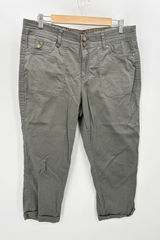 One5One Women Army Green Cotton Blend Cargo‎ Pants Size 14 MC21380ZSM Photo 0