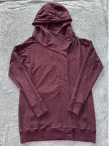 Lululemon Wrap Up Jacket Heathered Bordeaux Drama Soft French Terry Hoodie Sz 10 Photo 0
