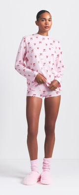 NWT Skims Boyfriend Long Sleeve T-Shirt and Short Boxer Set Photo 0