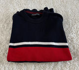 Brandy Melville Womens OS Crewneck Strips Navy Red Preppy Country Club Casual Photo 0