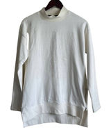 Noisy May Cream Textured Mock Neck Sweatshirt‎ XS Side Zip Minimalist Scandi Top Photo 0