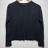 Lululemon Womens Cashlu Boxy Crewneck Sweater‎ XS Black Ribbed Knit Casaul Photo 0